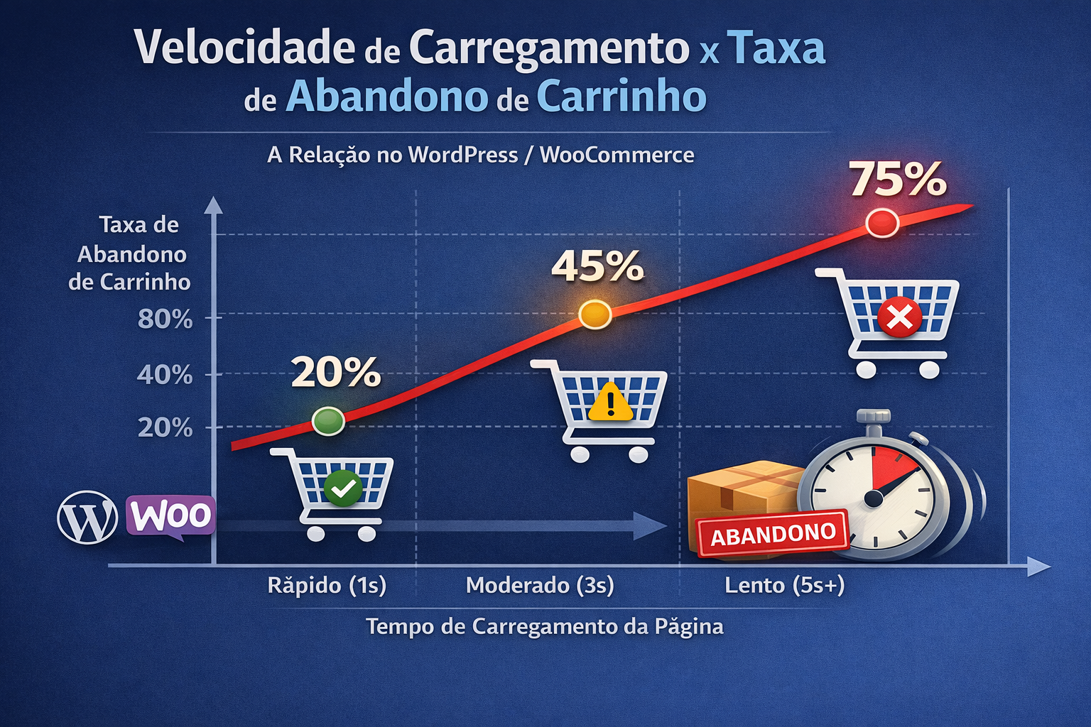 Gráfico mostrando a relação entre a velocidade de carregamento e a taxa de abandono de carrinho.
